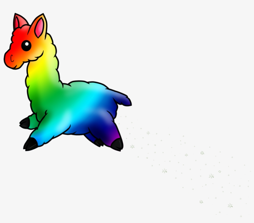 Rainbow Llama - Cartoon Rainbow Llama, transparent png #1492366