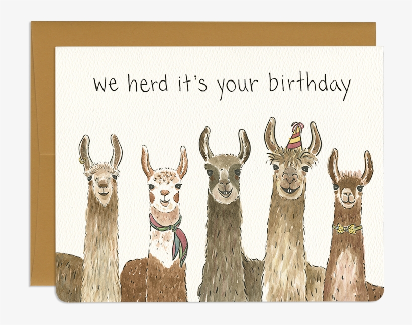 Clipart Freeuse Stock Birthday Card Greeting Cards - Llama Birthday Card, transparent png #1492410