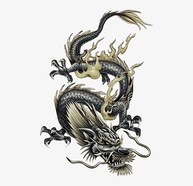Chinese Dragon Tattoo Design - Free Transparent PNG Download - PNGkey