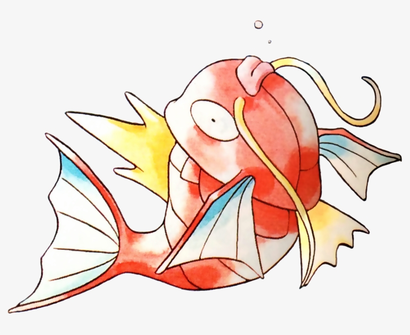 Magikarp Pokemon Red And Blue Official Art - Magikarp Sugimori, transparent png #1492825