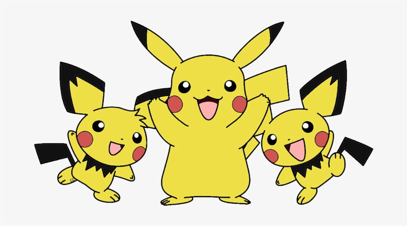 The Following Images Were Colored And Clipped By Cartoon - Pichu Pikachu And Jigglypuff Png, transparent png #1492989