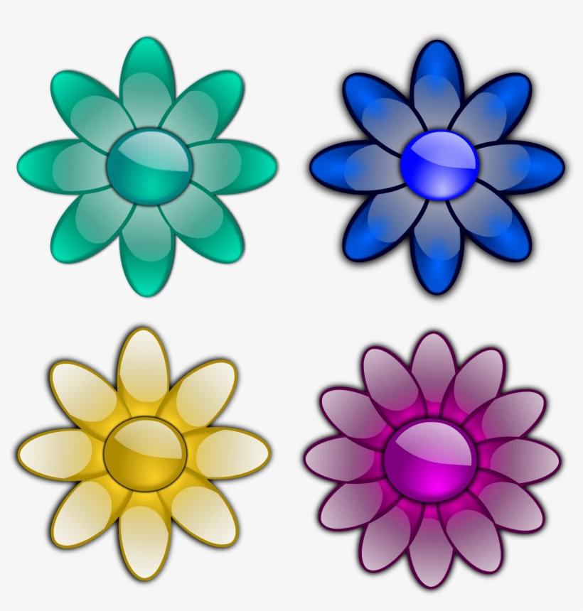 Vector Freeuse 3 Flowers Clipart - Flowers Clip Art, transparent png #1493079