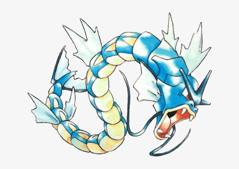 Gyarados Pokemon Red And Blue Official Art - Pokemon Official Art Gyarados, transparent png #1493470