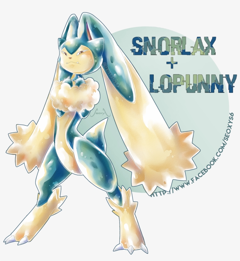 For More Of My Pokémon Fusion Or Artworks Follow Me - Lopunny Snorlax, transparent png #1493953