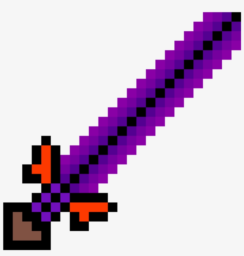 Minecraft Obsidian Sword - Sword 8 Bit Png, transparent png #1494437