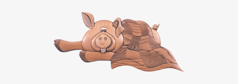 Intarsia Woodworking Pattern Of A Pig In A Blanket - Blanket, transparent png #1494565