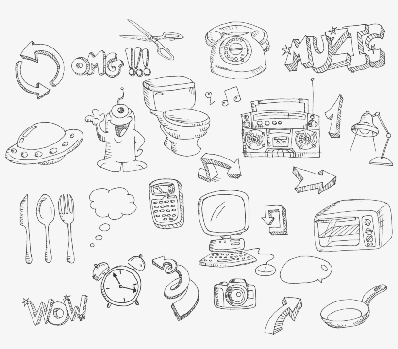 Black And White Drawing Sketch - Png Drawing Png Chalk, transparent png #1495125