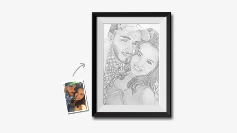 This Is An Example Image Of A Pencil Sketch Done By - Pencil Portrait Frame, transparent png #1495438