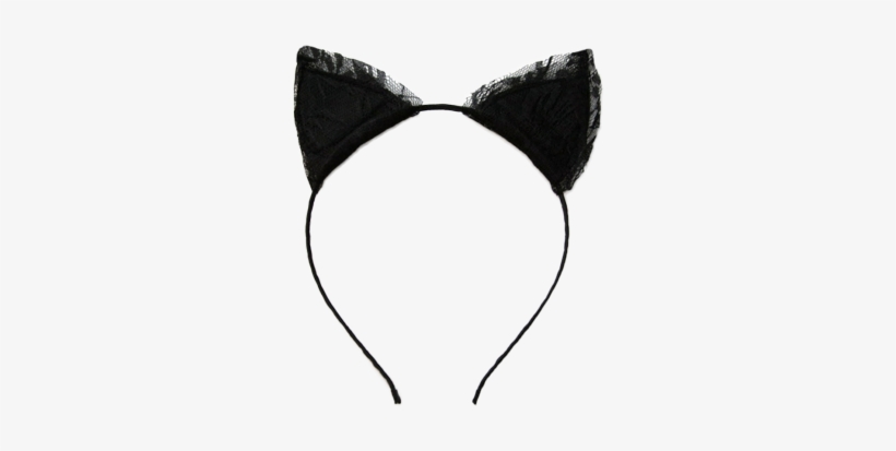 Lace Cat Ears Headband Cat S Ears Png Black Free Transparent