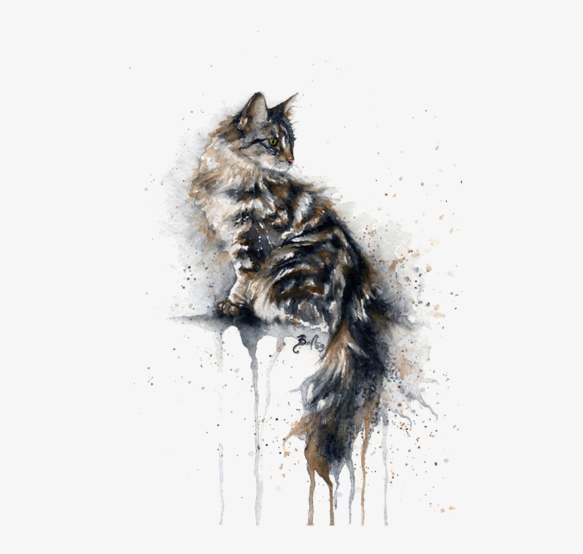 Watercolor Cat, transparent png #1496797