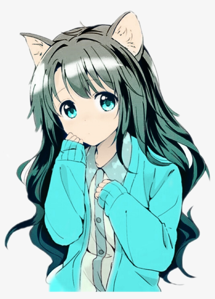 Report Abuse - Anime Girl Cat Kawaii, transparent png #1497184