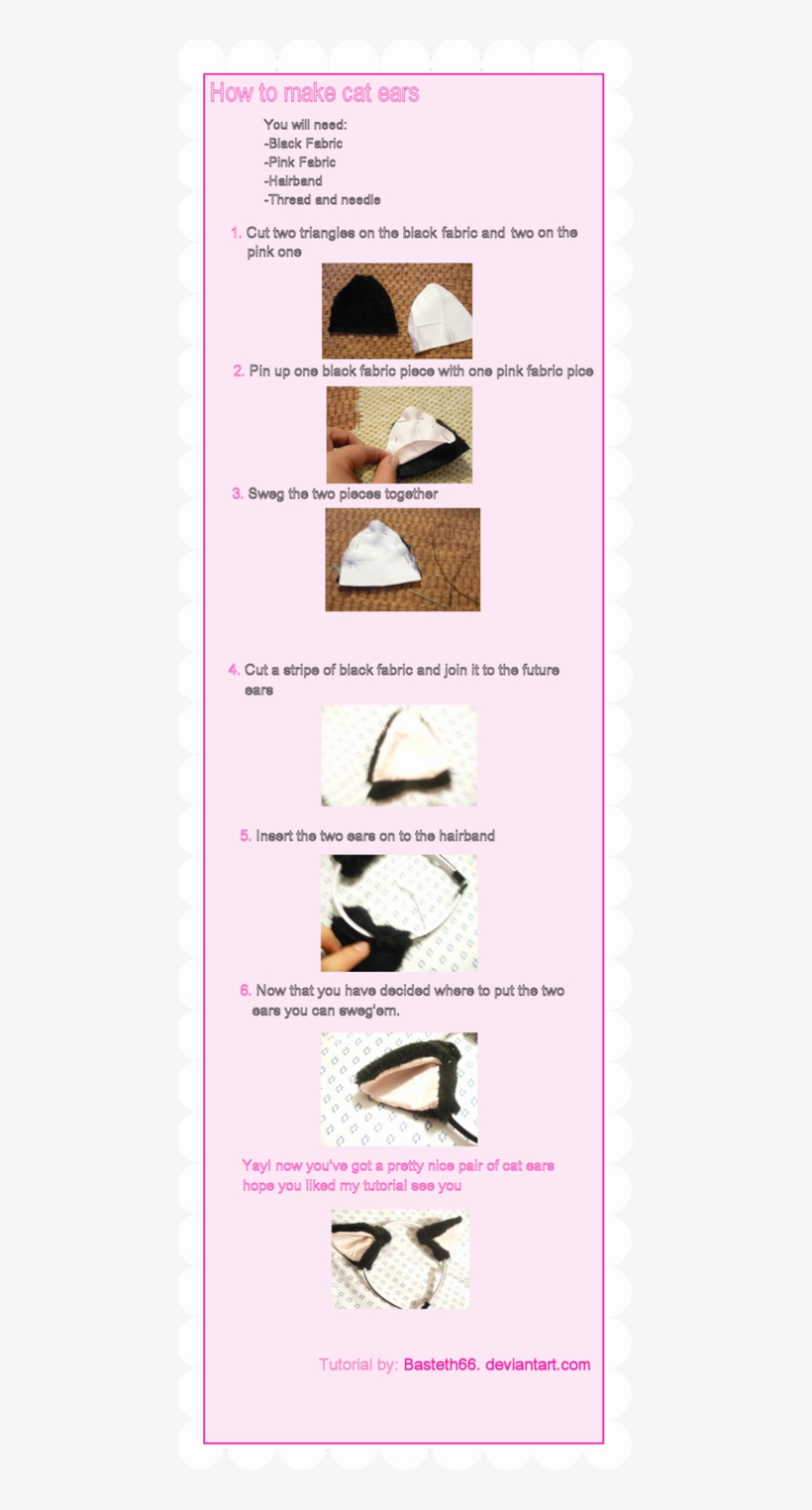 Cat Ears Tutorial By Basteth66 On Deviantart Cat Ear Tutorial Free Transparent Png Download Pngkey - mmd roblox tutorial