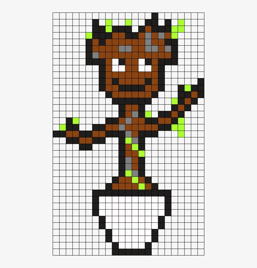 Baby Groot Perler Bead Pattern / Bead Sprite - Pattern Perler Beads Groot, transparent png #1497864