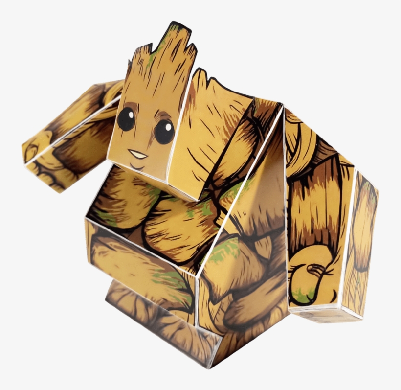 Groot, Rocket Raccoon And Baby Groot Set Of Diy Paper - Groot, transparent png #1498058