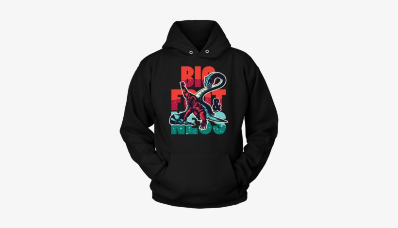 Bigfoot And Loch Ness Monster Myth Funny Hoodie - Dad - A Daughters First Love, transparent png #1498515