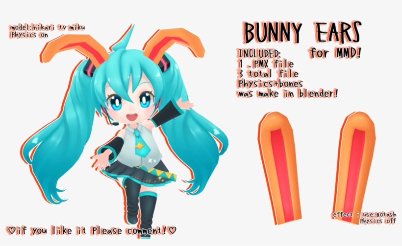 Png Royalty Free Mmd Dl Floppy Physics By Kawaii Noodle - Mmd Bunny Ears Dl, transparent png #1498637