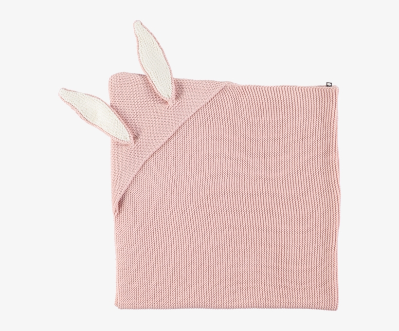 Knitted Floppy Bunny Ears Blanket Pink & Ivory - Blanket, transparent png #1498869