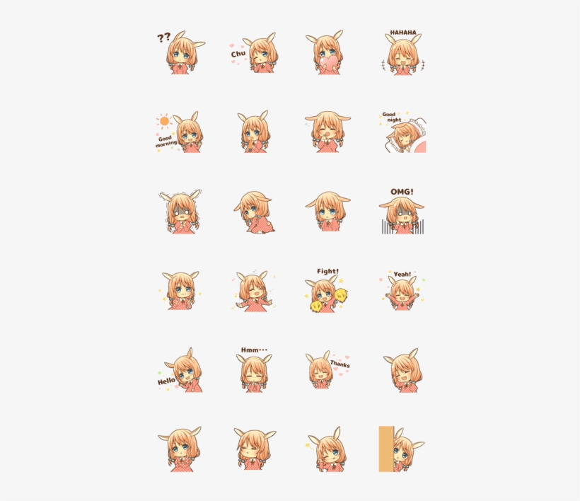 Bunny Ears Girl Animated - Design, transparent png #1498977