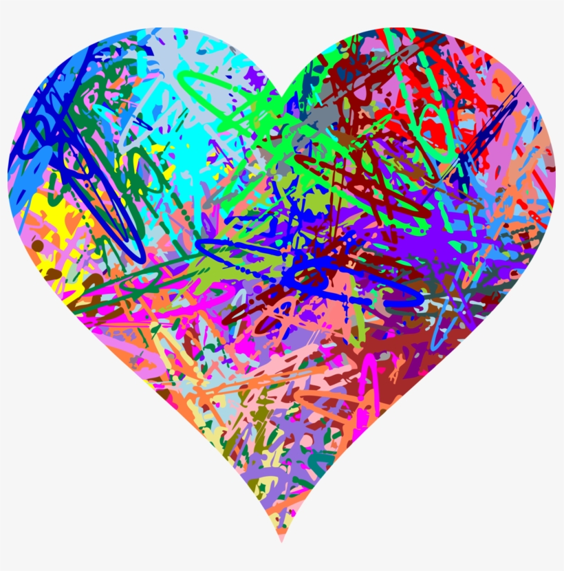 Graphic Black And White Stock Computer Icons Drawing - Colourful Heart Clipart, transparent png #1499169
