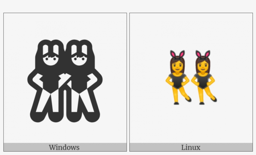 Woman With Bunny Ears On Various Operating Systems - Cartoon, transparent png #1499363