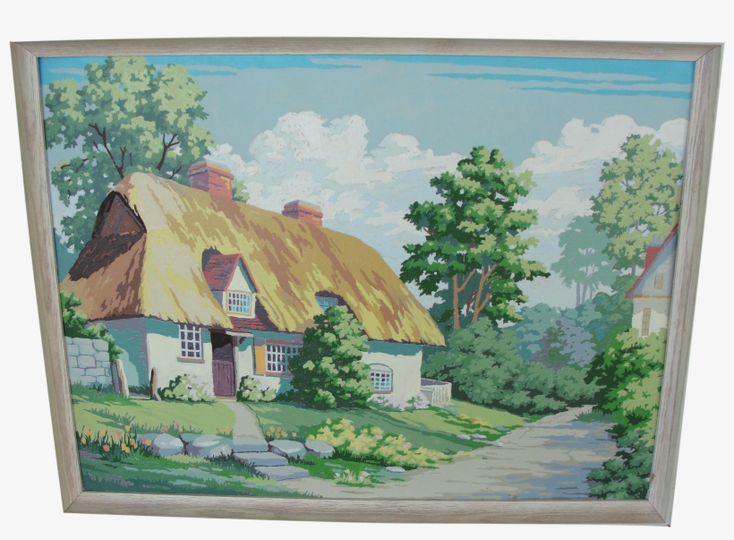 Beach Cottages - Painting, transparent png #1499437