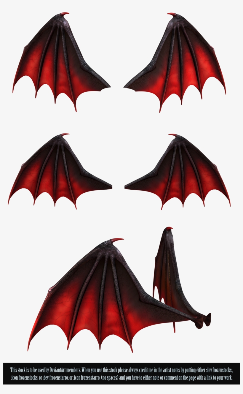 Fairy Wings With Transparence - Black And Red Demon Wings, transparent png #1499974