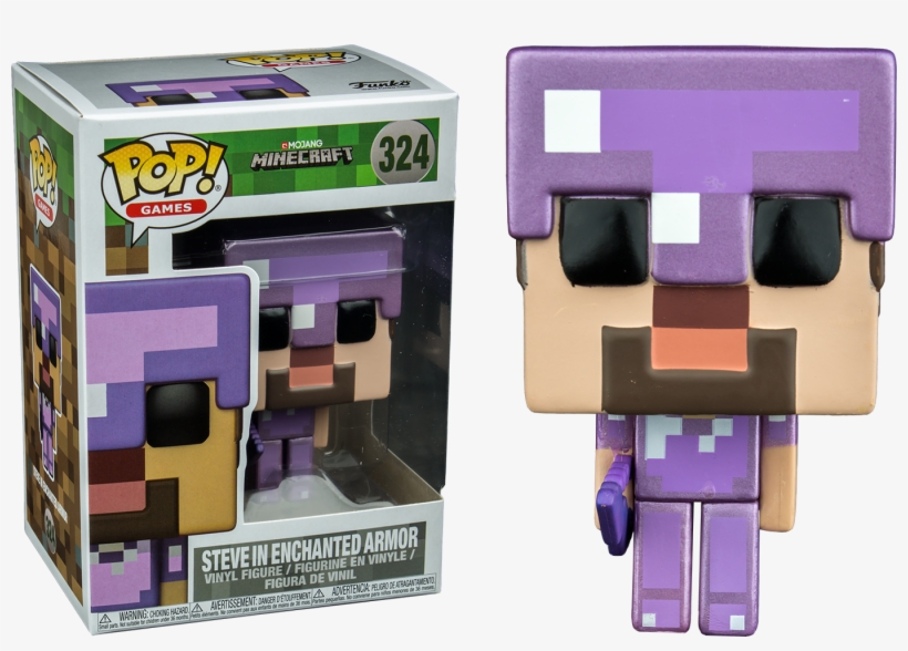 Minecraft - Funko Pop Steve In Enchanted Armor, transparent png #150130