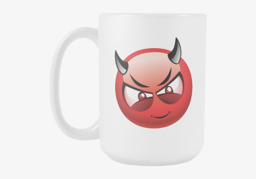 Devil Emoji 15oz Coffee Mug - Devil Emoji Png, transparent png #150462