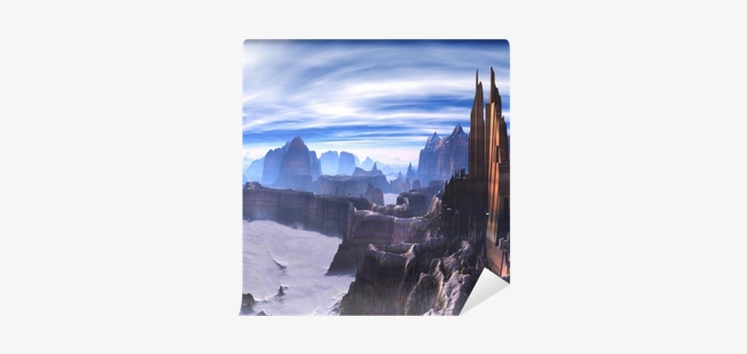 Futuristic City Built Into Cliffs On Alien Planet Wall - Extraterrestrial Life, transparent png #150976