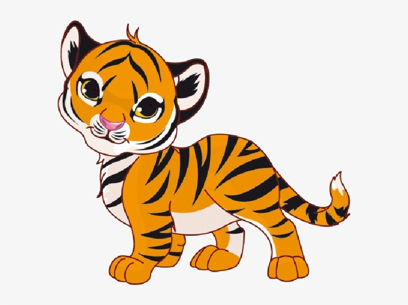 Tiger Cubs Cute Cartoon Animal Images On A Transparent - Tiger Clipart, transparent png #151604