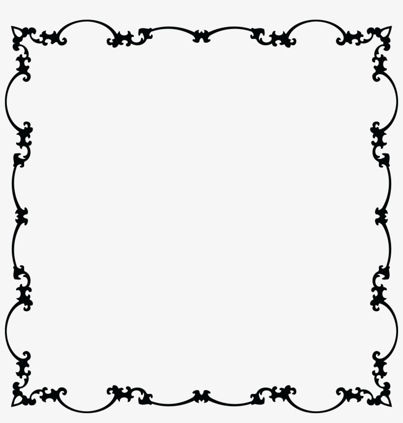 Free Clipart Of A Fancy Floral Frame Black And White - Free Black And White Frames, transparent png #151933