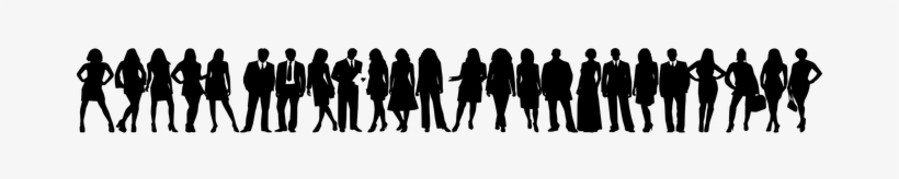 People Group Crowd Line Silhouette Black S - Population People Png, transparent png #152063
