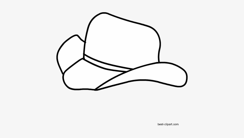 Black And White Cowboy Hat Clipart Free - Cowboy Hat, transparent png #152243