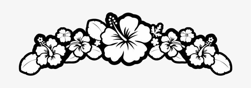 Flower Black And White Hibiscus Black And White Clipart - Border Flower Black And White, transparent png #152364