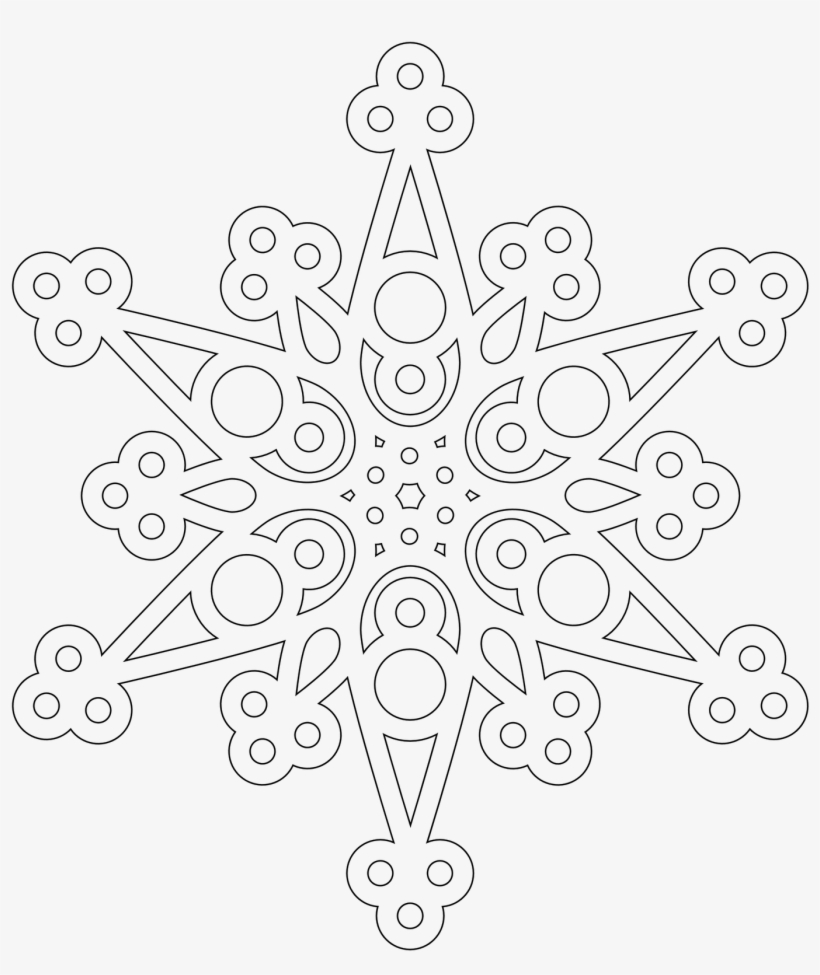 Snowflake Transparent Stencil - Coloring Book, transparent png #152602