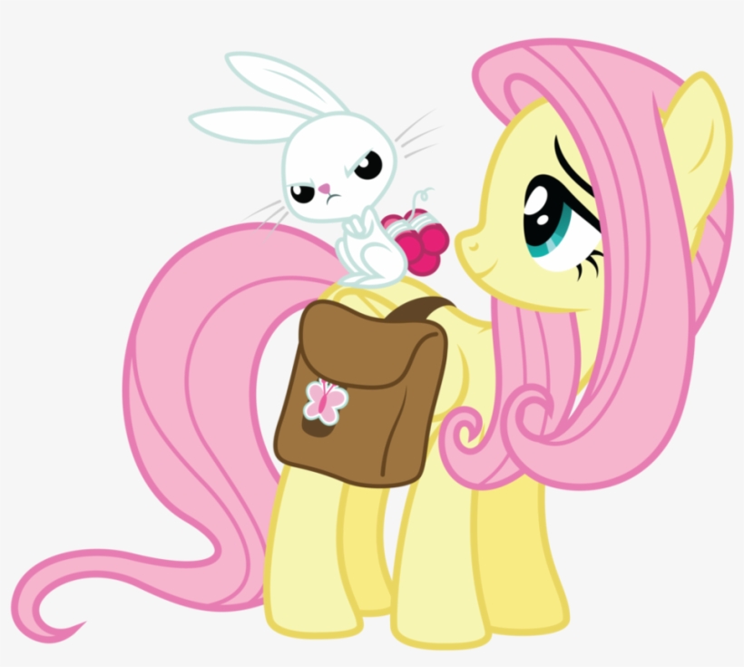 Fluttershy And Angel - My Little Pony Fluttershy With Animals, transparent png #153040