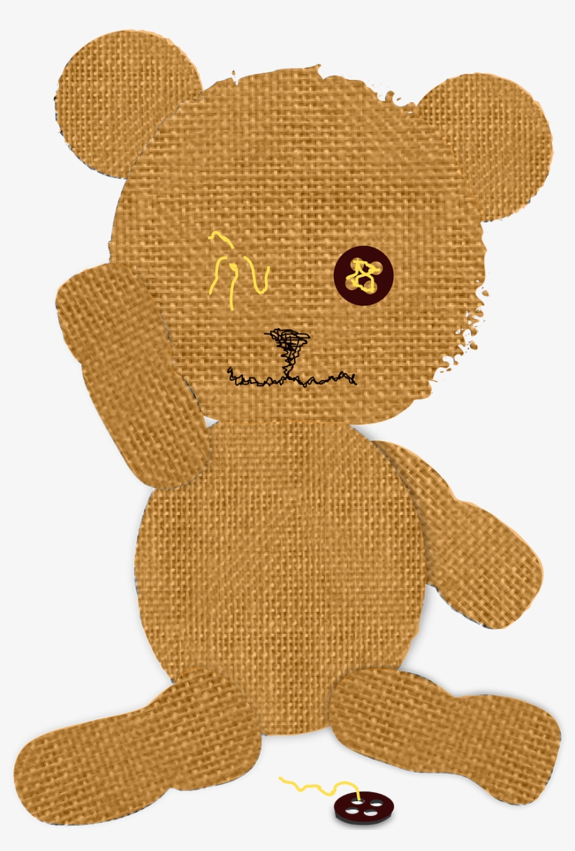 Teddy Bear, Bear, Teddy, Unhappy, Sad, Eye, Damaged - Old Teddy Bear Clipart, transparent png #153525