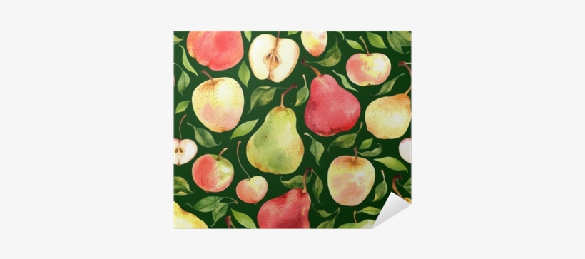 Seamless Pattern With Watercolor Apples And Pears On - Pears Andapples By Achtung - Customized Wallpaper Patterns, transparent png #153628