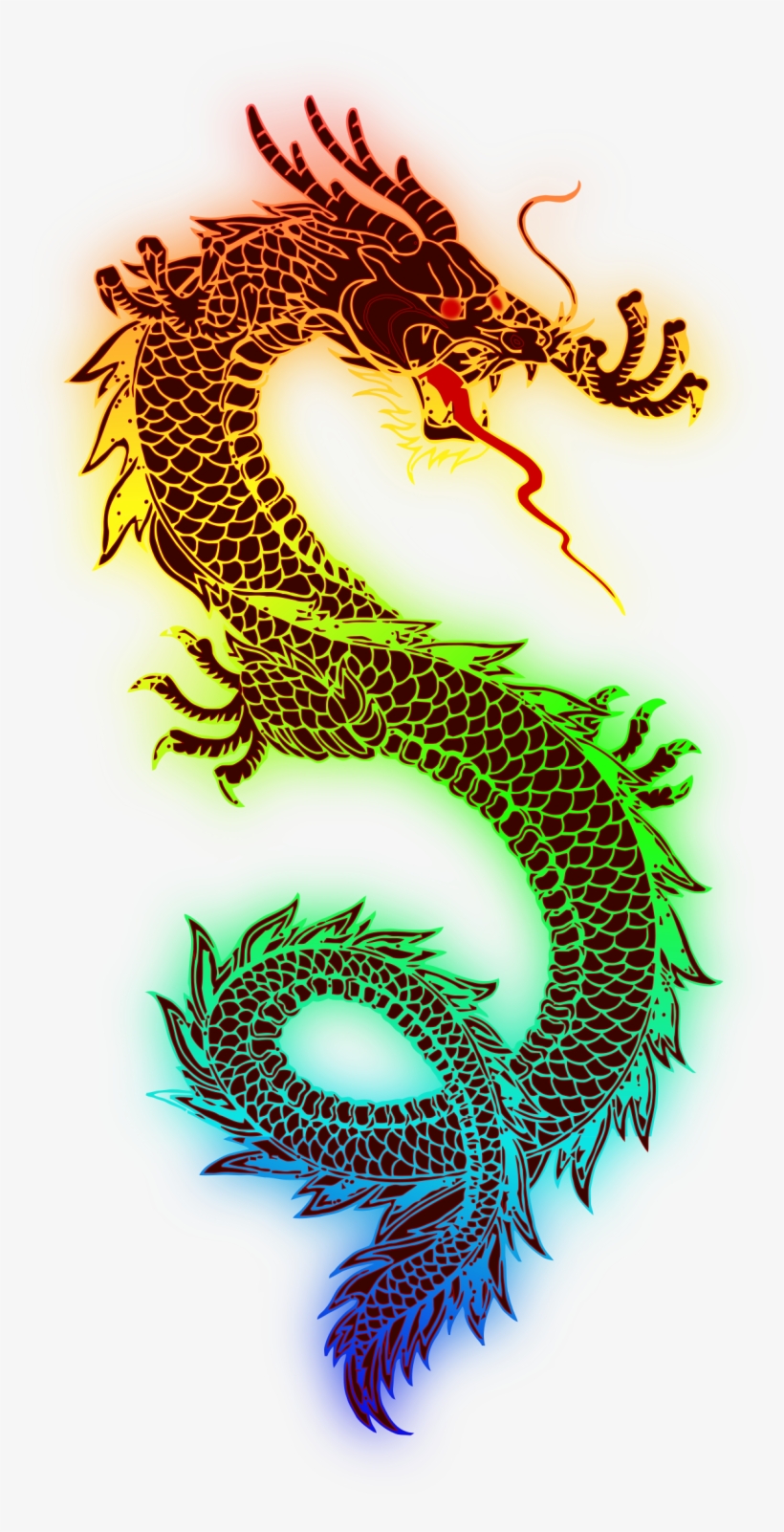 Chinese Dragon Free Png Image - Rainbow Dragon Png, transparent png #154039