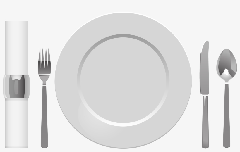 Png Stock Plate Table Knife And Napkin Png Clipart - Spoon, transparent png #154361
