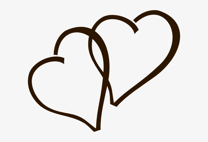 Deep Brown Hearts Clip Art At Clker - Two Hearts Clipart Wedding, transparent png #154546