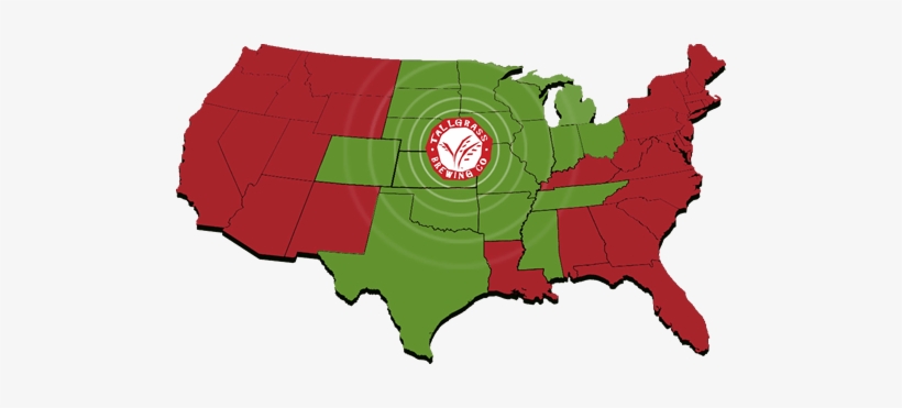 States Where Tallgrass Beer Is Distributed - United States Vector, transparent png #154659