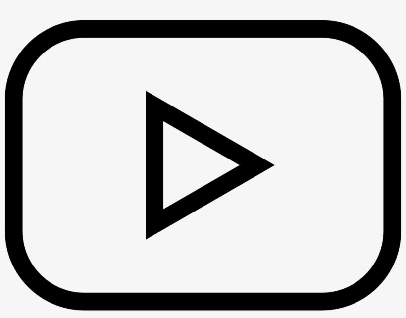 Youtube Play Button Outlined Social Symbol - Youtube Play Buttom Icon Transparent, transparent png #154885