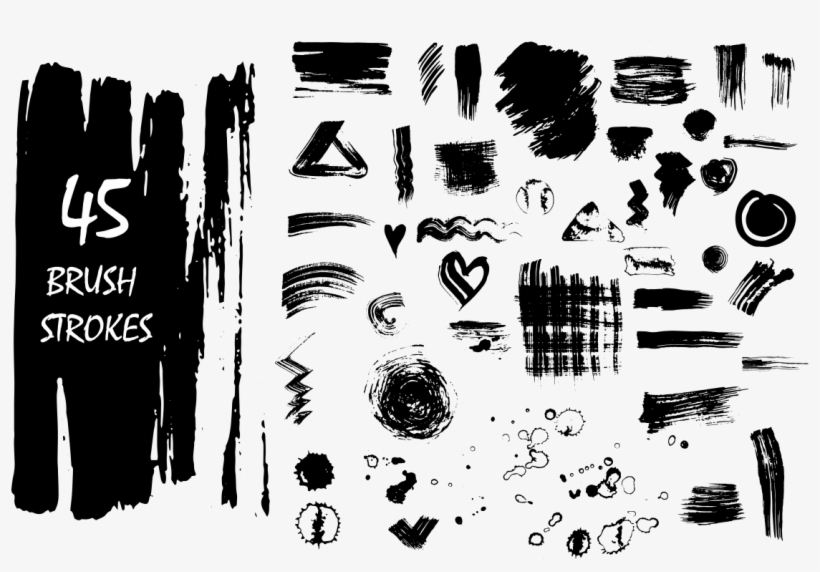 45 Vector Brush Strokes Example Image - Vector Graphics, transparent png #155139
