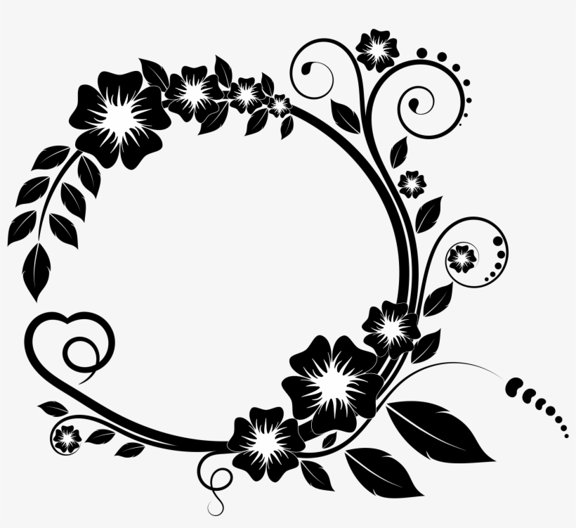 Download Flower Frame By Black And White Flower Svg Free Transparent Png Download Pngkey