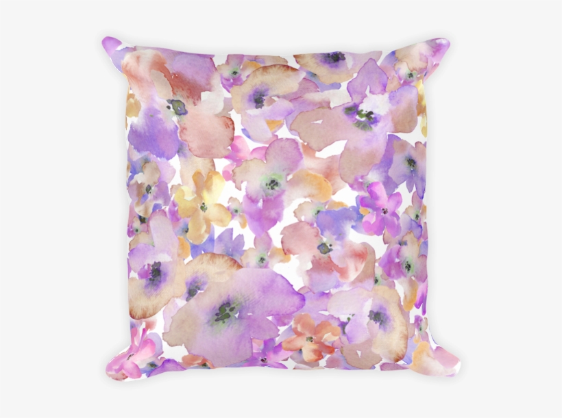 Watercolored Flowers Pillow - Gold Water Color Flowers, transparent png #155203