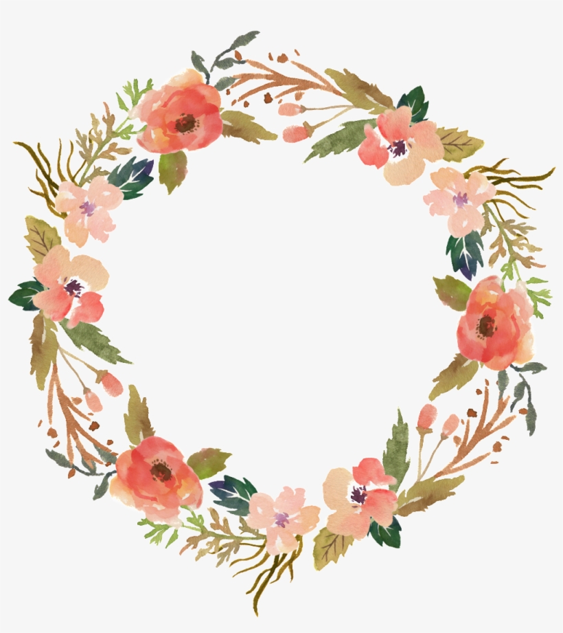 Flower Wreath Hand Painted Watercolor Transparent Ornamental - La Dolce Far Niente Sign, transparent png #155265