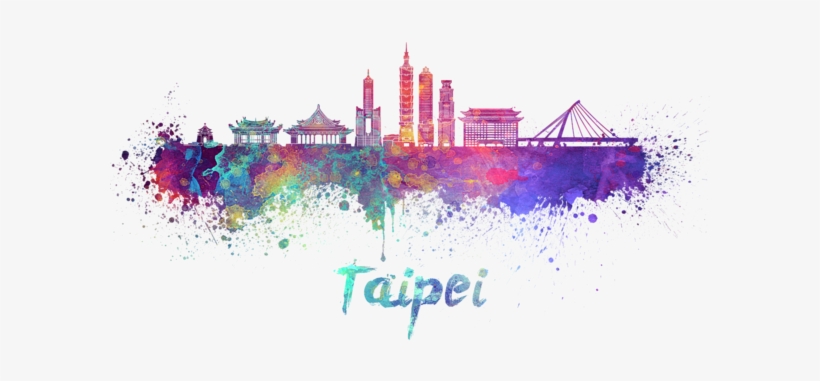 Bleed Area May Not Be Visible - Watercolor Taipei Skyline, transparent png #155323