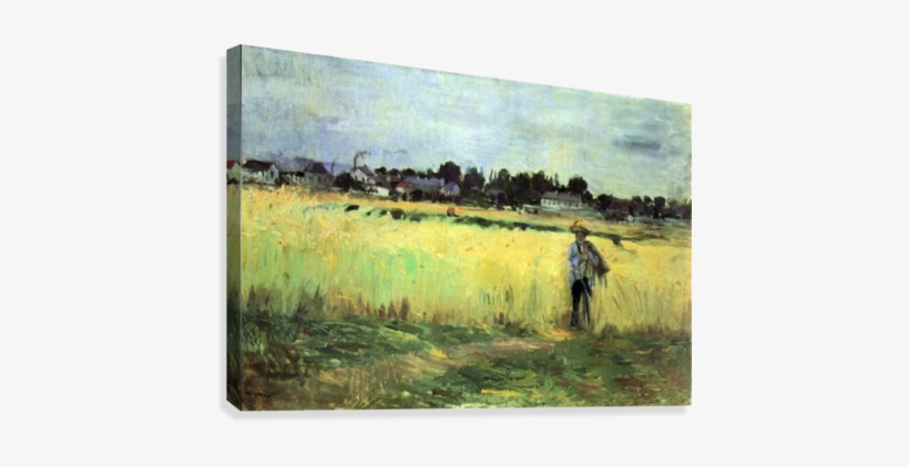 In Wheat Field By Morisot Canvas Print - Berthe Morisot In Wheat Field Impressionist Art Print, transparent png #155390