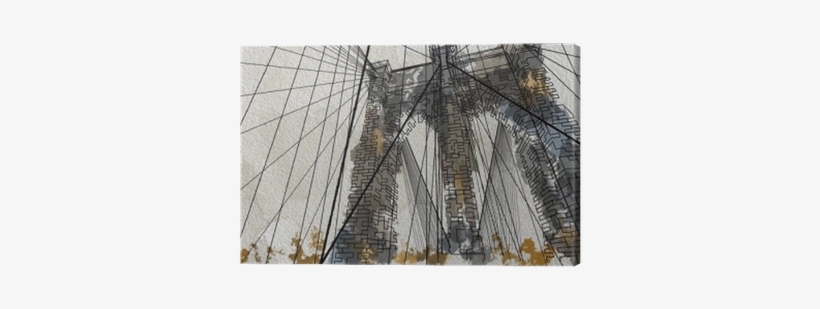 Watercolor Style Illustration Of The Brooklyn Bridge - Brooklyn Bridge, transparent png #155851